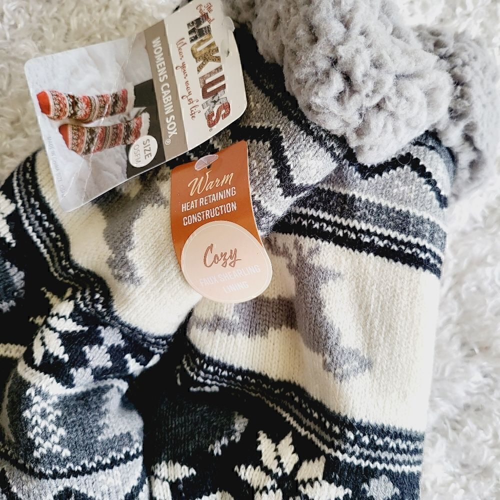 New Muk Luks warm fleece lined cabin sox - Picture 3 of 5